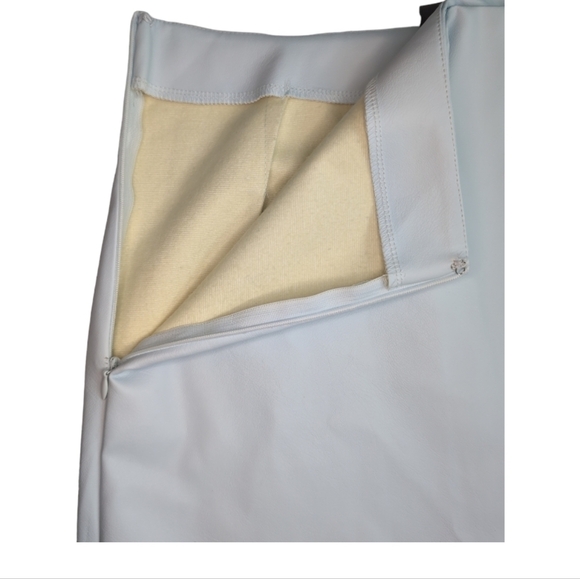 Francesca’s Paige Vegan Leather Light Blue Side Buckle Mini Skirt S - Picture 14 of 16